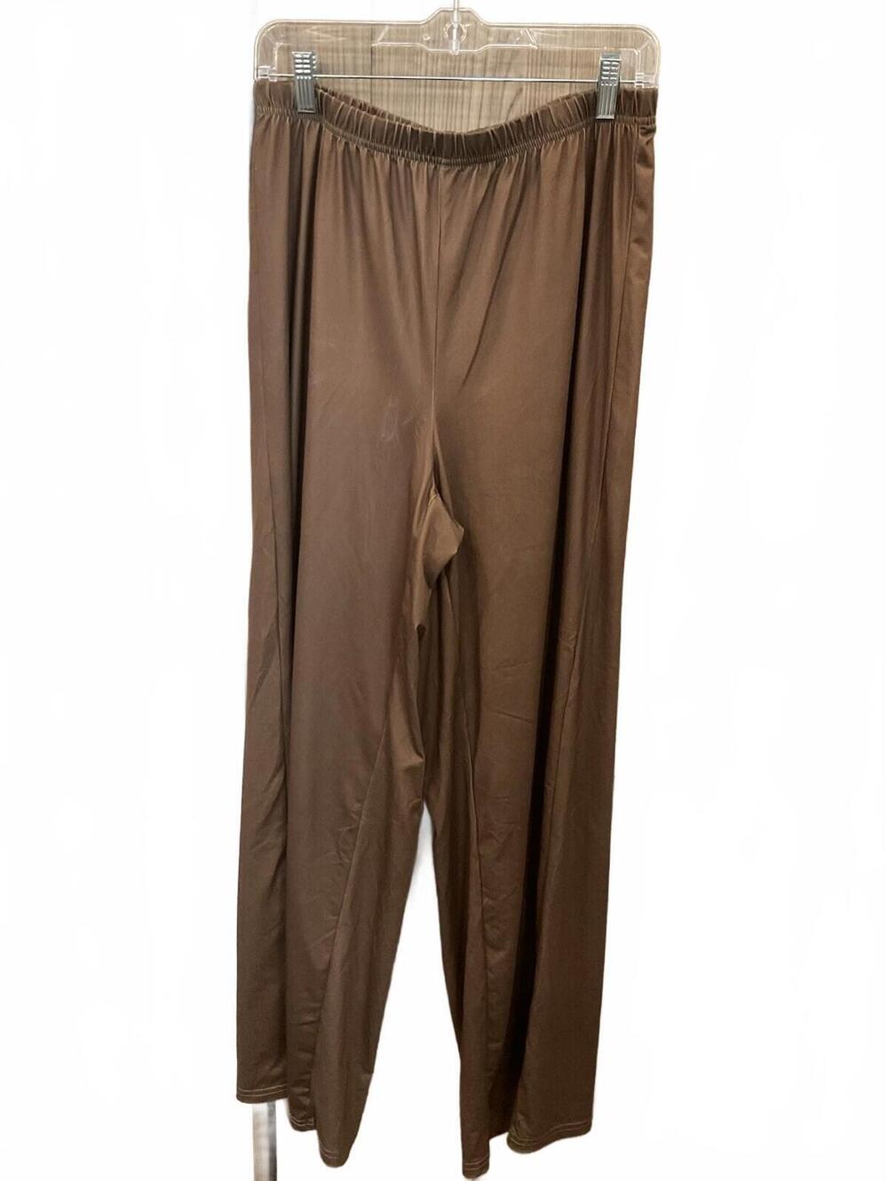 Emery Rose Womens Wide Leg Brown Elastic Waist Pants Size 0XL